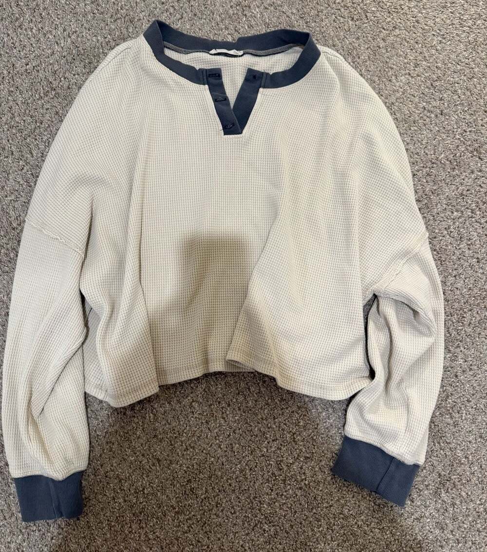 Back Beat Co. Waffle Knit Henley Top XXL